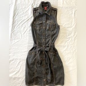Guess Jeans Vintage Y2K 90s Kids Girls Black Wash Denim Dress - Size XS/TP